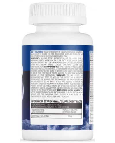 Melatonin, 1 mg, 300 таблетки, OstroVit - 2