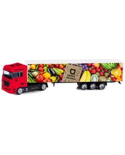 Метален камион Rappa - Плодове и зеленчуци, 20 cm - 1