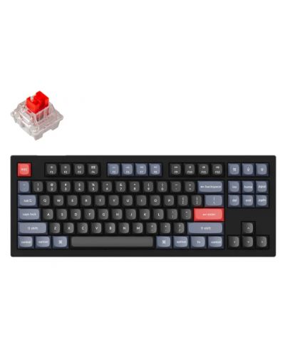 Механична клавиатура Keychron - V3 QMK, TKL, Carbon Black, Red, RGB, черна - 1