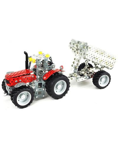 Метален конструктор Tronico - Мини серия, трактор с ремарке Massey Ferguson - 1