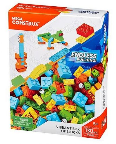 Конструктор Mega Construx Building Bricks - Vibrant Box, 130 части - 1