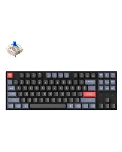Механична клавиатура Keychron - K8 Pro HS TKL, Blue, RGB, черна - 1