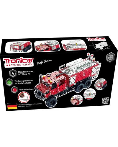 Метален конструктор Tronico - Profi, пожарникарски камион - 1