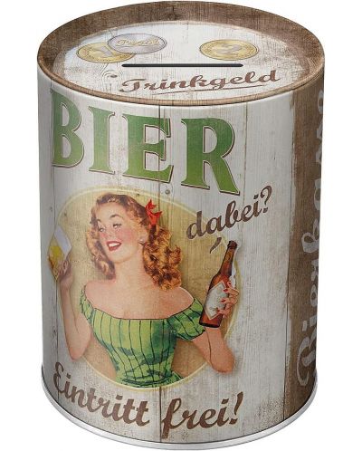 Метална касичка Nostalgic Art - Trinkgeld Bier - 1