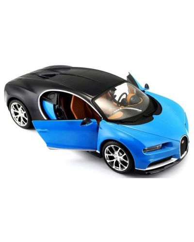 Метална кола Welly - Bugatti Chiron, 1:24, синя - 2