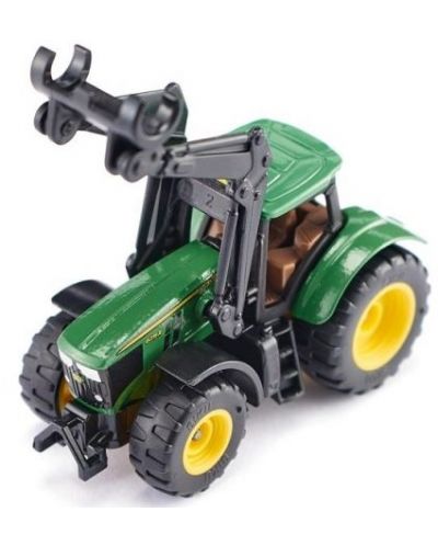 Метална играчка Siku - Трактор с щипки John Deere, зелен - 4
