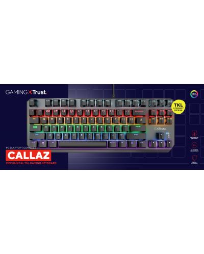 Механична клавиатура Trust - GXT 834 Callaz TKL, Outemu, черна - 4