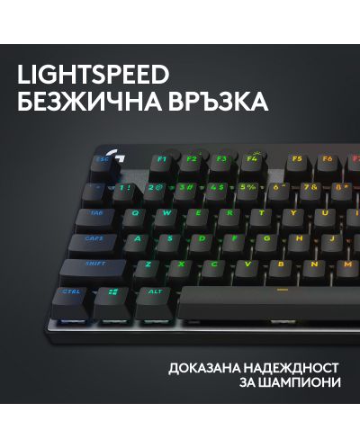 Механична клавиатура Logitech - G Pro X TKL, безжична, GX, черна - 3