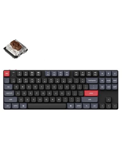 Механична клавиатура Keychron - K1 Pro QMK/VIA, TKL, Brown, RGB, черна - 1