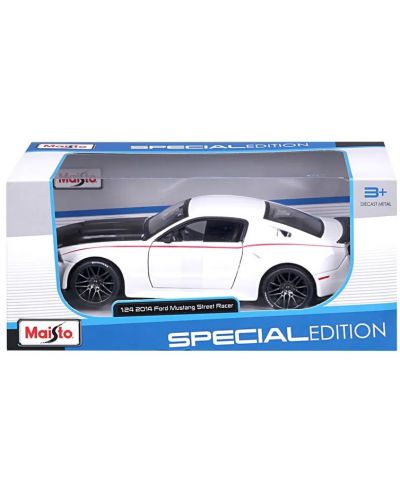 Метална кола Maisto Special Edition - Ford Mustang Street Racer 2014, бяла, 1:24 - 4