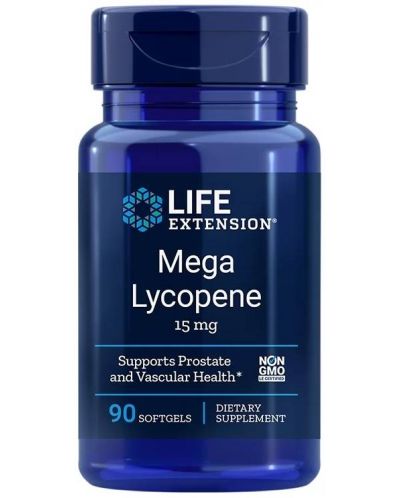 Mega Lycopene, 15 mg, 90 софтгел капсули, Life Extension - 1