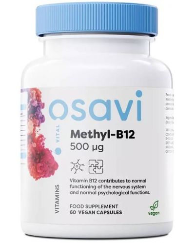 Methyl-B12, 500 mcg, 60 капсули, Osavi - 1