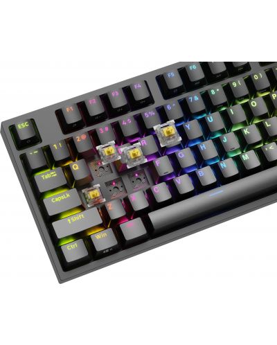 Механична клавиатура Genesis - Thor 404 TKL, Gateron yellow pro, RGB, черна - 3