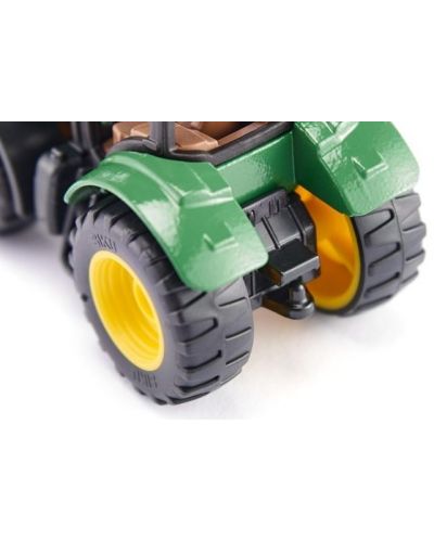 Метална играчка Siku - Трактор с щипки John Deere, зелен - 2