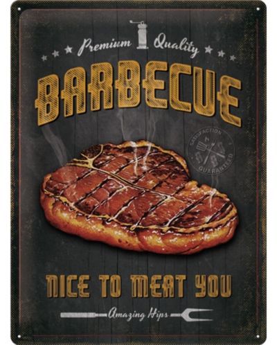 Метална табелка Nostalgic Art - Barbecue Nice To Meat You - 1