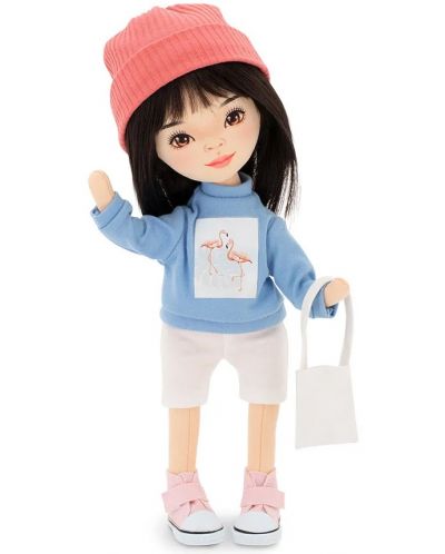 Мека кукла Orange Toys Sweet Sisters - Лилу със светлосин пуловер, 32 cm - 1