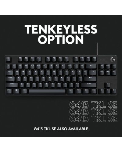 Механична клавиатура Logitech - G413 TKL SE, tactile, LED, черна - 8