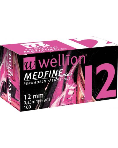 Medfine plus Игли за инсулинови писалки, 12 mm, 100 броя, Wellion - 1