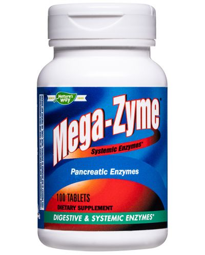 Mega-Zyme Pancreatic Enzymes, 100 таблетки, Nature's Way - 1