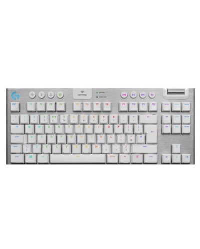 Механична клавиатура Logitech - G915 TKL, безжична, tactile, бяла - 1