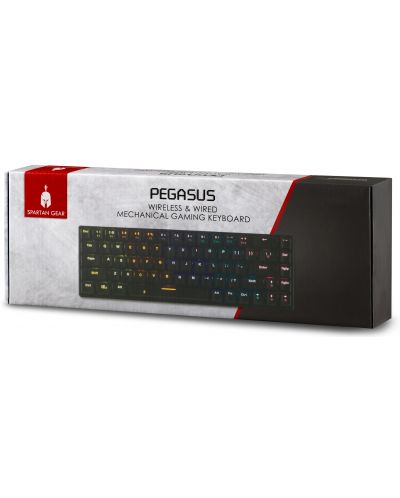 Механична клавиатура Spartan Gear - Pegasus, безжична, Xinda Blue, LED, черна - 2