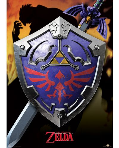 Плакат с метален ефект Pyramid Games: The Legend of Zelda - Hylian Shield