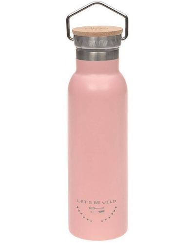 Метална бутилка Lassig - Adventure, 460 ml, розова - 1