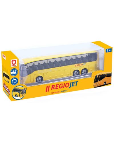Метален автобус Rappa - RegioJet, 19 cm, жълт - 6