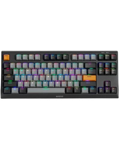 Механична клавиатура Marvo - KG980-B, Blue switches, RGB, черна - 1