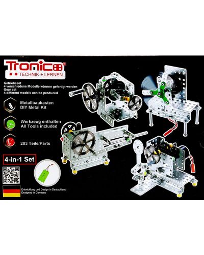 Метален конструктор 4 в 1 Tronico - Profi, предавки