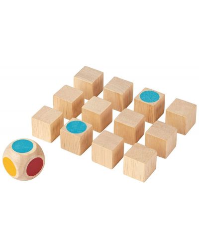 Мемо игра с дървени кубчета PlanToys  - Запомни цветовете - 2