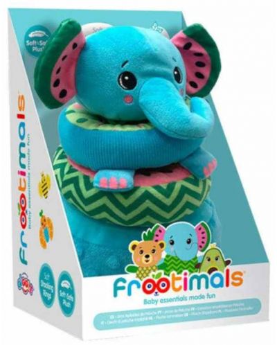 Мека играчка с рингове Frootimals - Слонче - 2