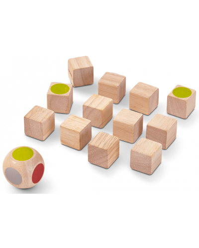 Мемо игра с дървени кубчета PlanToys  - Запомни цветовете - 1