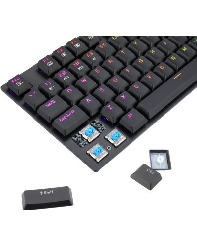 Механична клавиатура Redragon - Apas Pro, Blue Switch, RGB, черна - 5