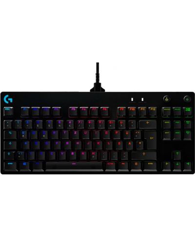 Механична клавиатура Logitech - G PRO KB Clicky, GX Blue, RGB, черна - 1