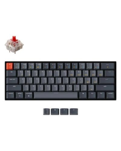 Механична клавиатура Keychron - K12 H-S, White LED, Gateron Red, сива - 2