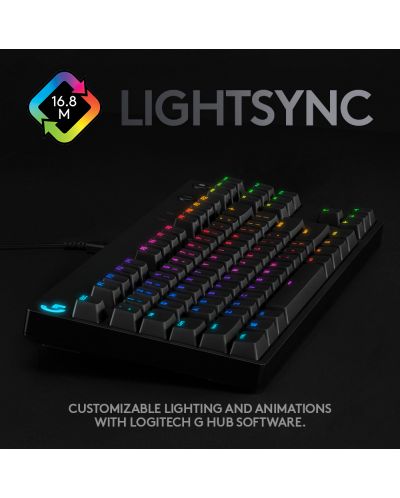 Механична клавиатура Logitech - G PRO KB Clicky, GX Blue, RGB, черна - 6