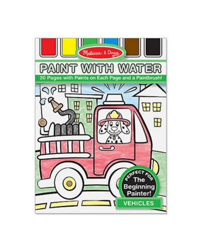 Детска книжка Melissa & Doug - Мога да рисувам с вода, превозни средства - 1