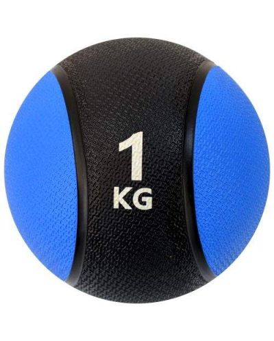 Медицинска топка Maxima -  1 kg, гумена, синя - 1