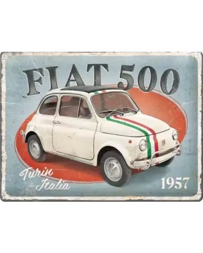 Метална табелка Nostalgic Art - Fiat 500, Торино - 1