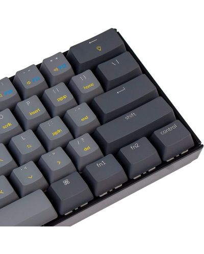 Механична клавиатура Keychron - K12 H-S, White LED, Gateron Blue, сива - 3