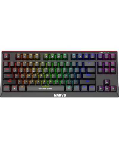 Механична клавиатура Marvo - KG953W, безжична, Blue Switches, черна - 1