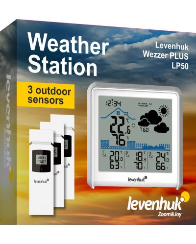 Метеорологична станция Levenhuk - Wezzer PLUS LP50, бяла - 2