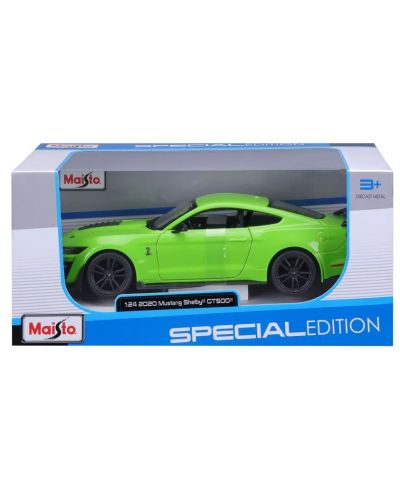 Метална кола Maisto Special Edition - Ford Mustang Shelby GT500 2020, зелена, 1:24 - 3