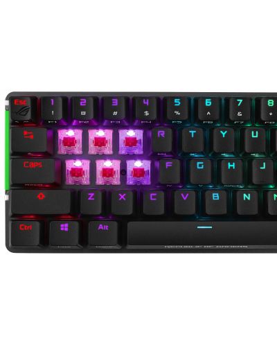 Механична клавиатура ASUS - ROG Falchion, безжична, MX Red, RGB, черна - 7