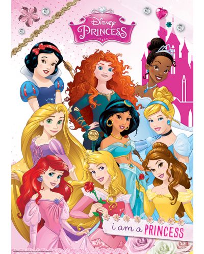 Плакат с метален ефект Pyramid Disney: Princess - I Am a Princess