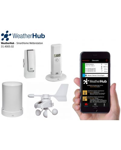 Метеостанция за смартфон TFA - WEATHER HUB, 3 външни сензора, бяла - 8