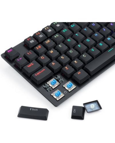 Механична клавиатура Redragon - K607 APS TKL, Blue, RGB, черна - 5