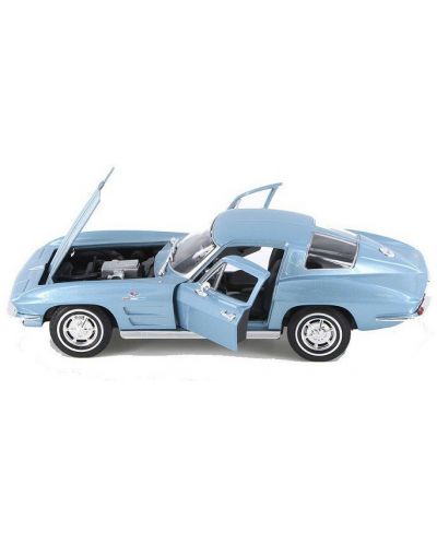Метална кола Welly - Chevrolet Corvette, 1:24, синя - 2