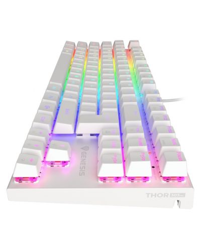 Механична клавиатура Genesis - Thor 303 TKL, Outemu Brown, RGB, бяла - 5